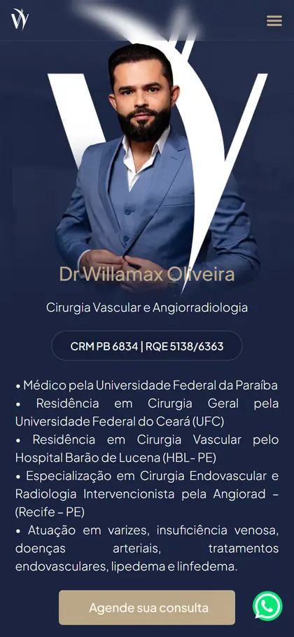 Site Dr. Willamax Oliveira no celular