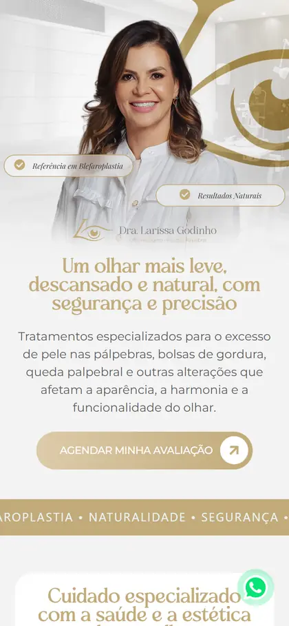 Site Dra. Larissa Godinho no celular
