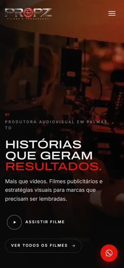Site Propz Filmes no celular